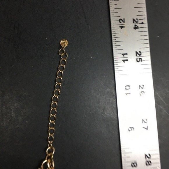 Charming Charlie Statement Necklace Gold Faceted Teardrop Beige Retro BoHo - Picture 6 of 7